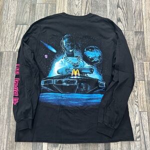 🔥🔥 TRAVIS SCOTT x Mcdonald’s CACTUS JACK Long-Sleeve Graphic RAP Tee Men Sz Lg